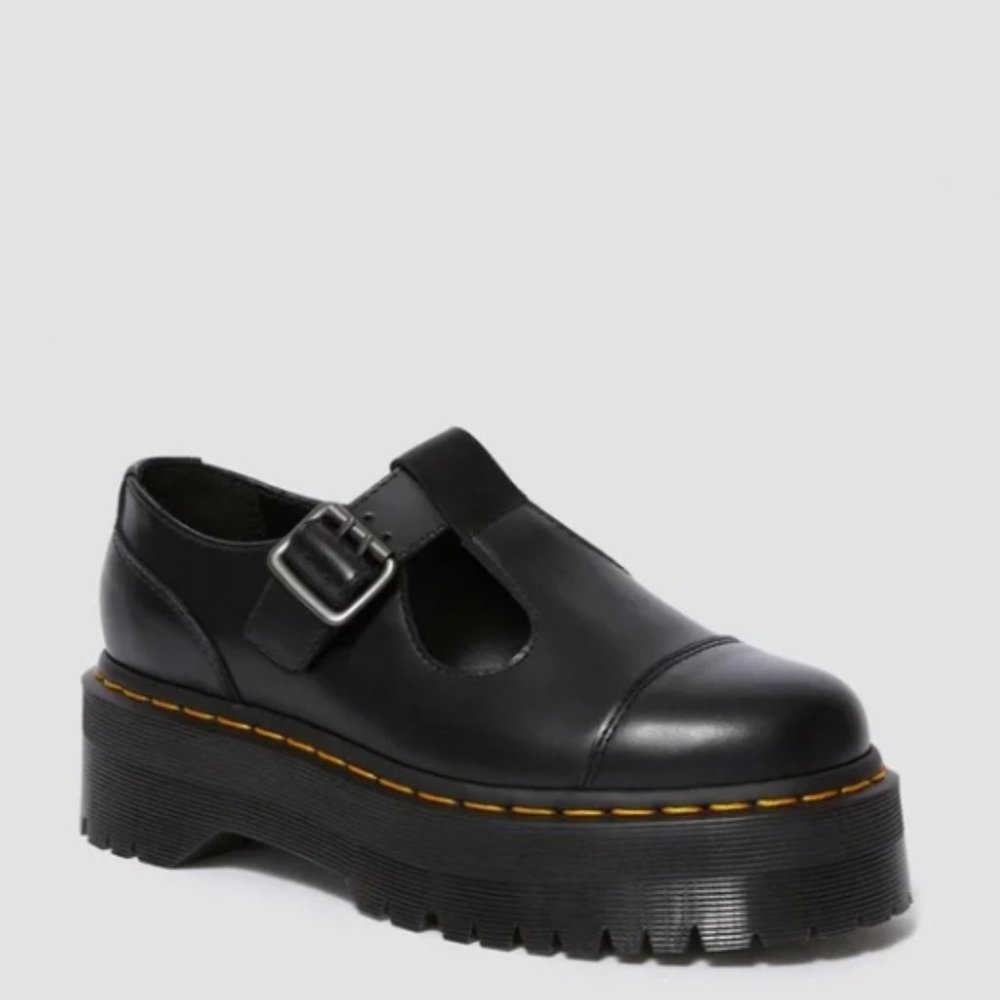 BETHAN POLISHED SMOOTH LEATHER PLATFORM SHOES